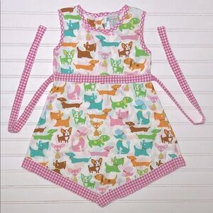 ANN LOREN EUC 100% Cotton Mulitcolor Dog Gingham Dress